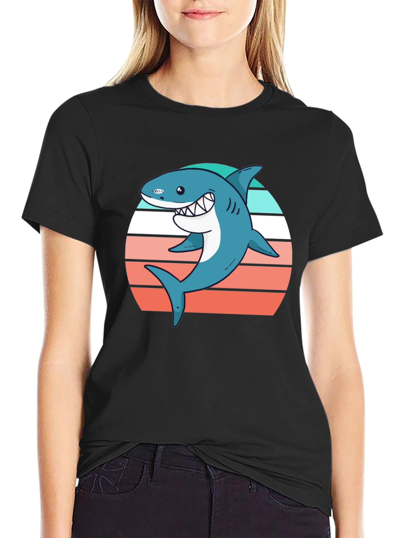Shark Graphic Tee - Retro Summer Vibes