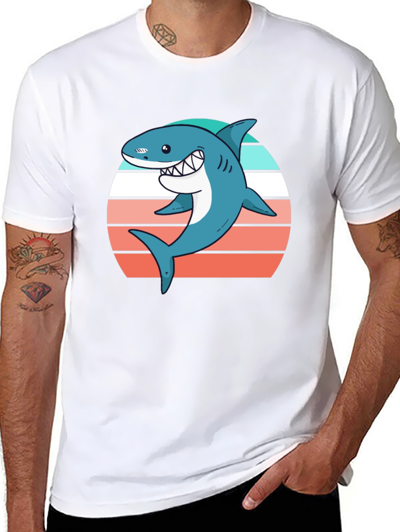 Shark Graphic Tee - Retro Summer Vibes
