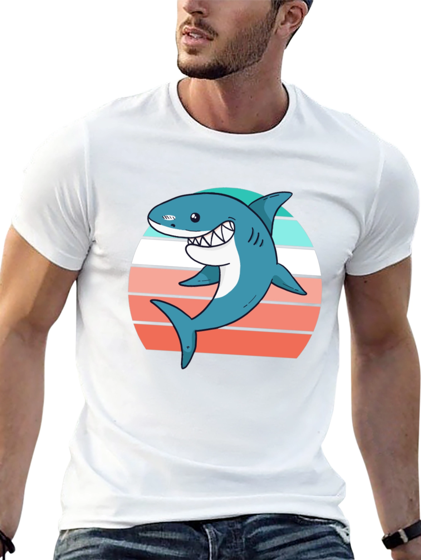 Shark Graphic Tee - Retro Summer Vibes