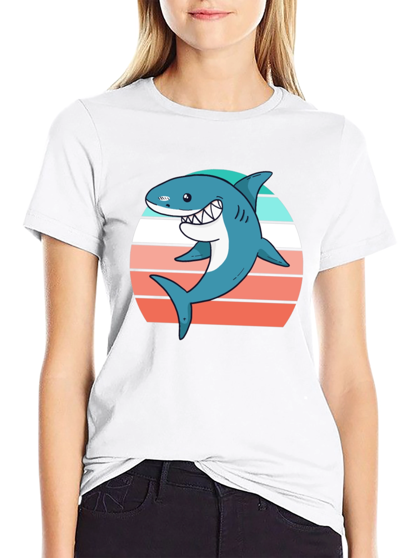 Shark Graphic Tee - Retro Summer Vibes