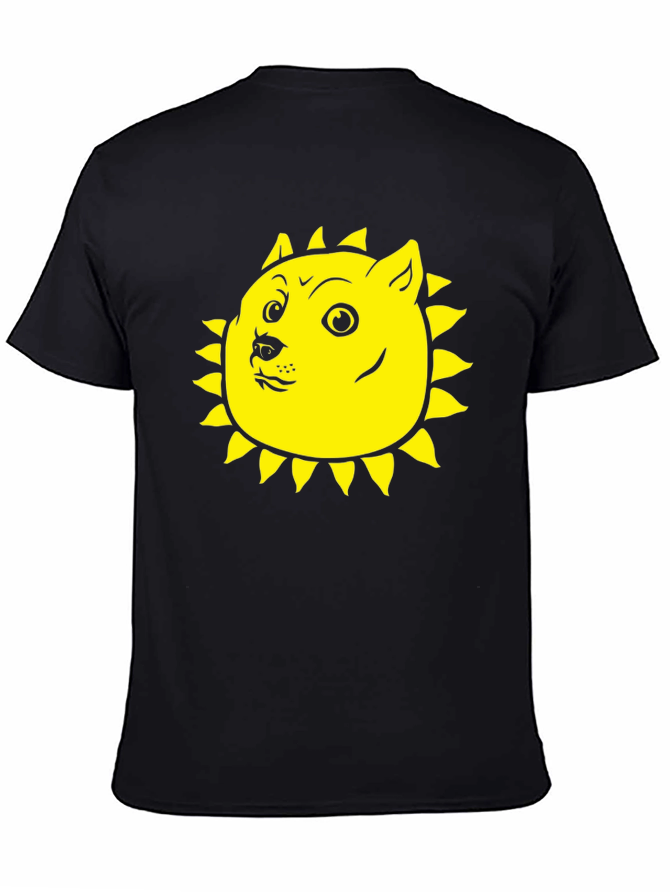 Doge Sun Funny Black T-Shirt