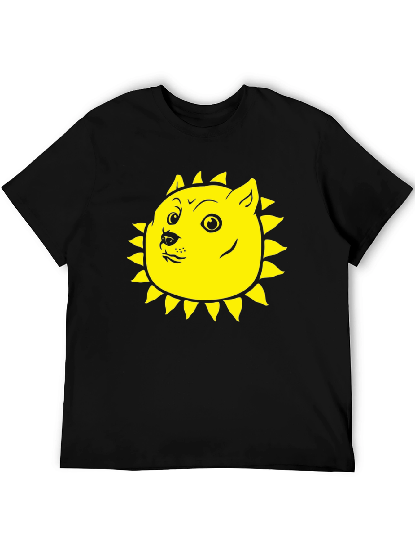 Doge Sun Funny Black T-Shirt