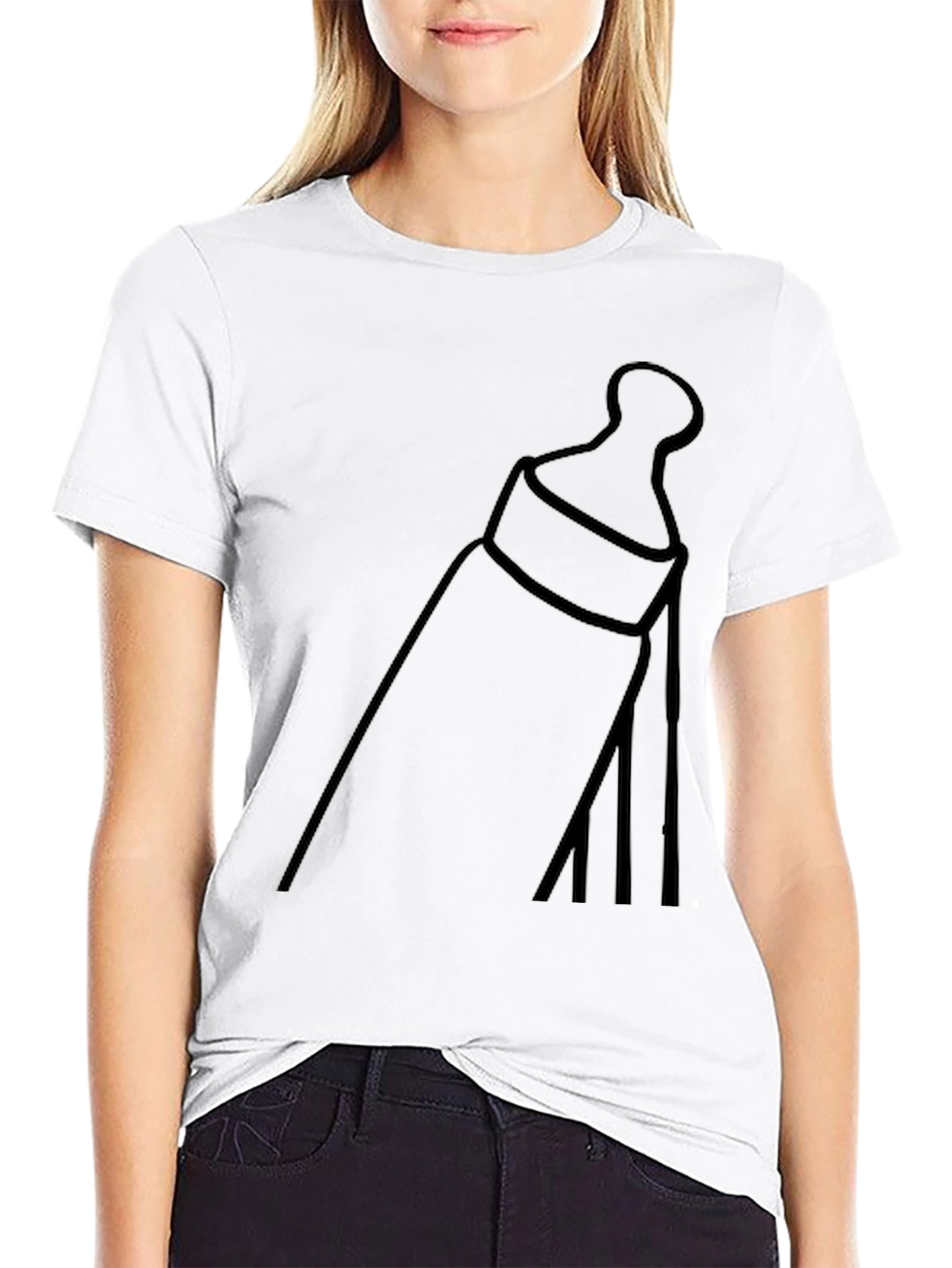 Mens Black T-Shirt with Bottle Graphic