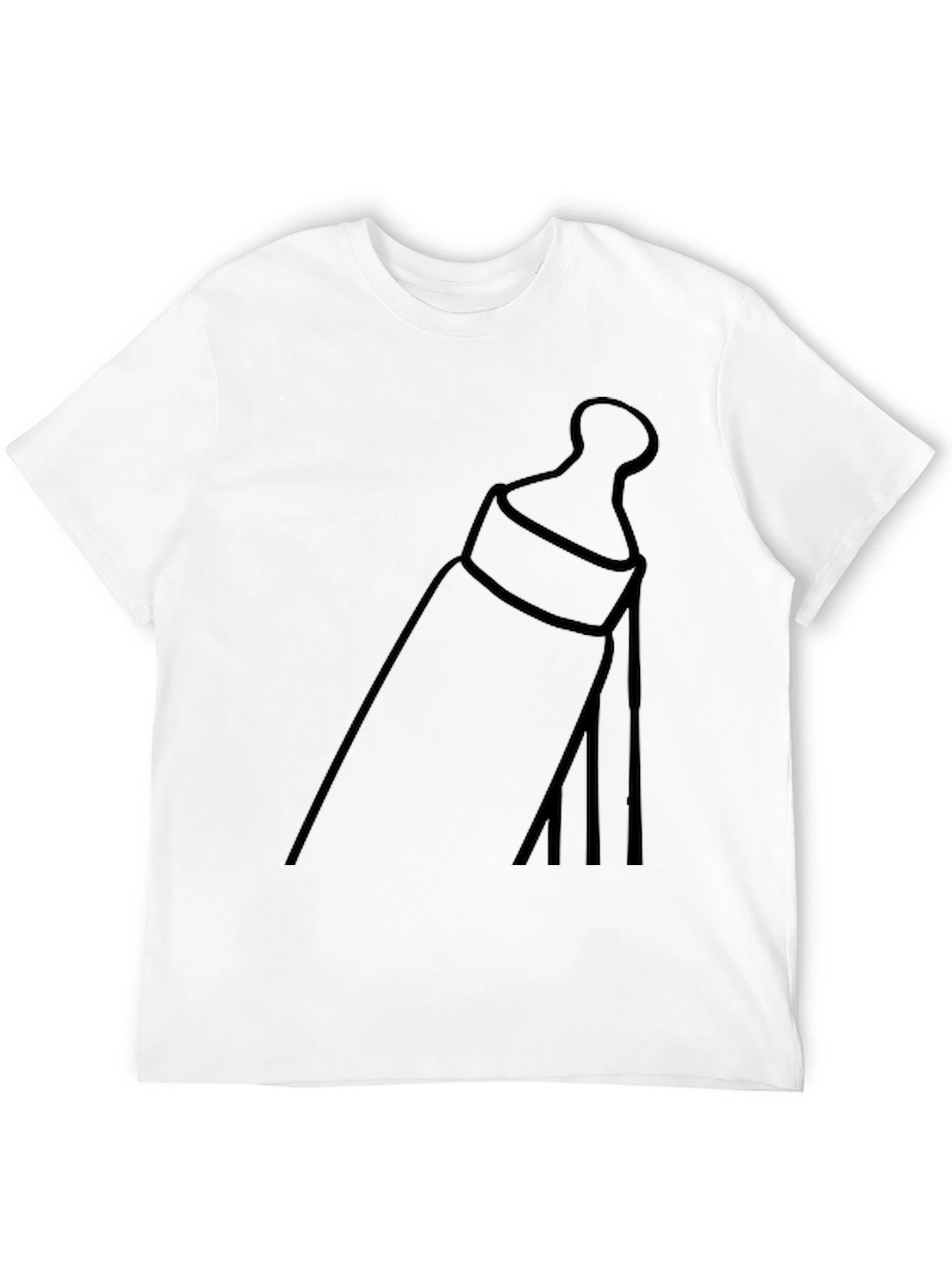 Mens Black T-Shirt with Bottle Graphic
