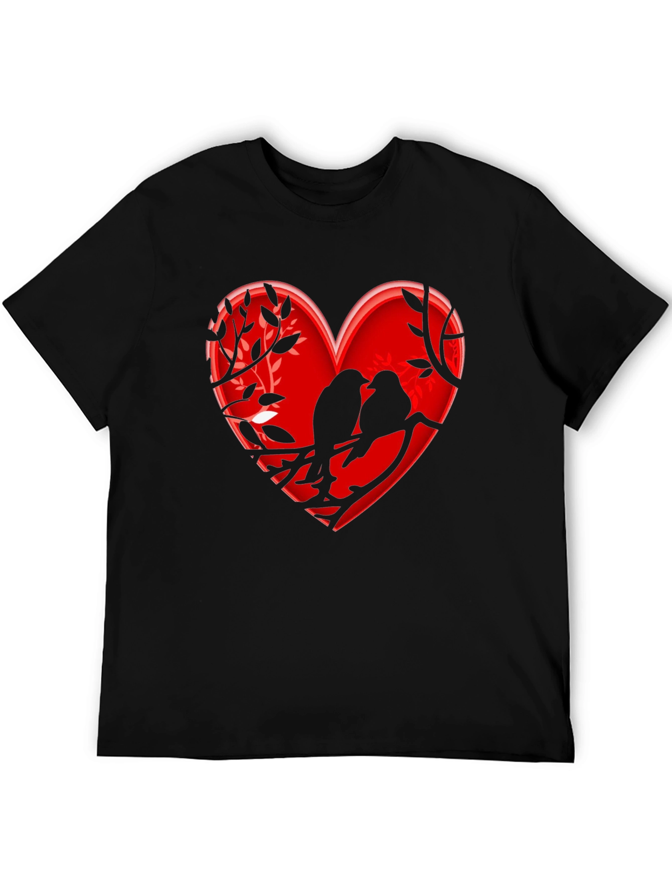 Heart Birds T-Shirt - Romantic Design