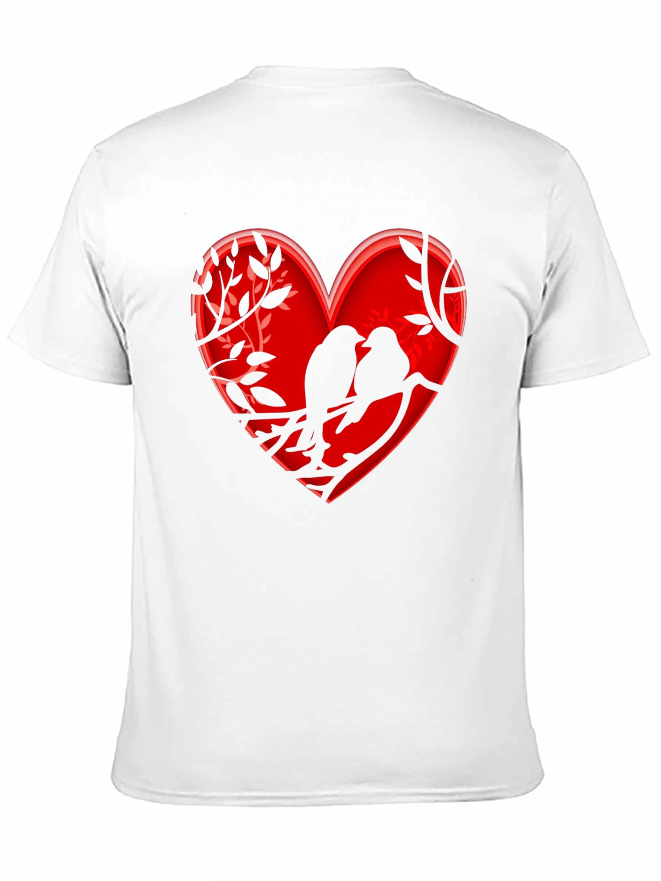 Heart Birds T-Shirt - Romantic Design
