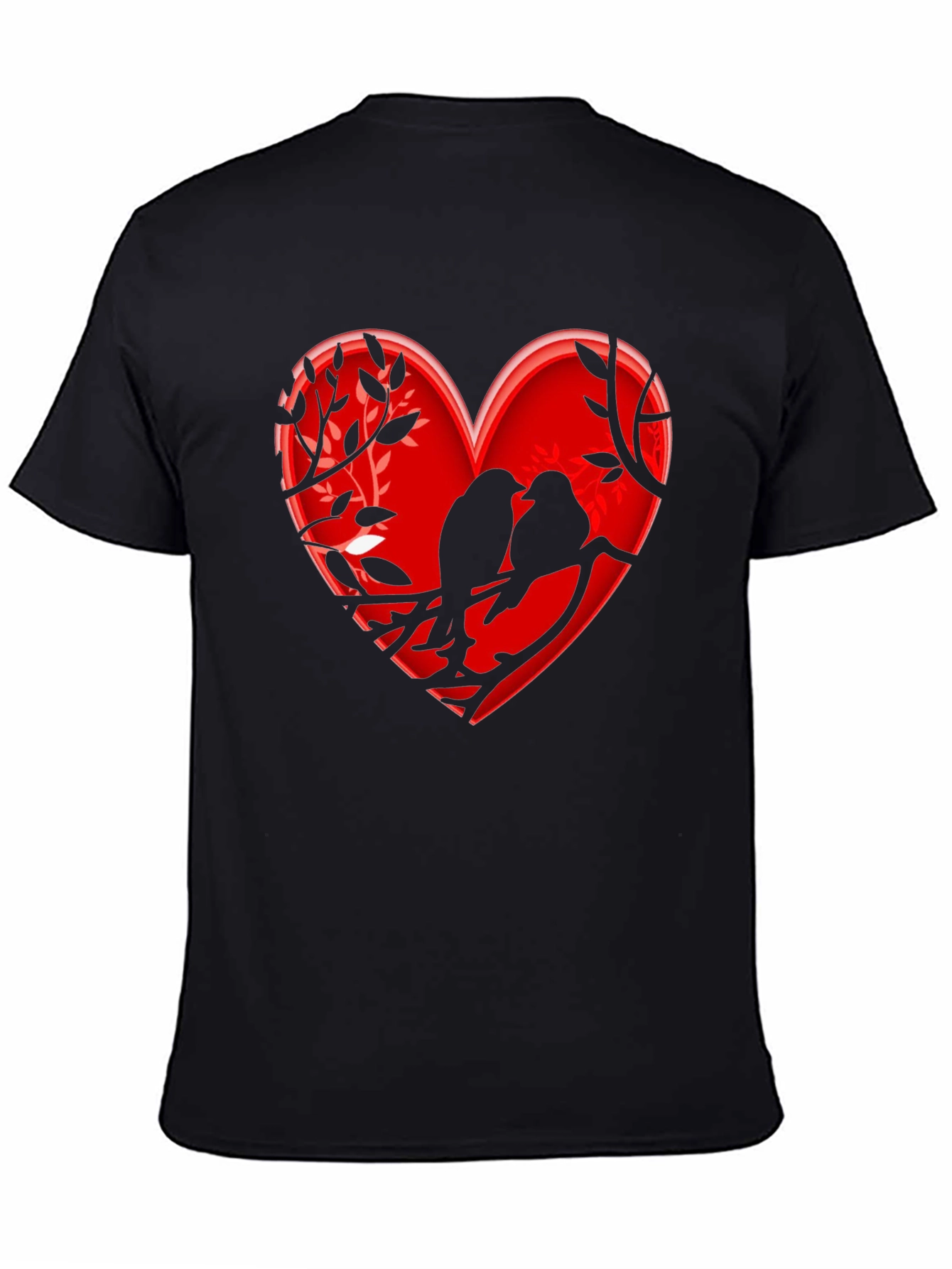 Heart Birds T-Shirt - Romantic Design