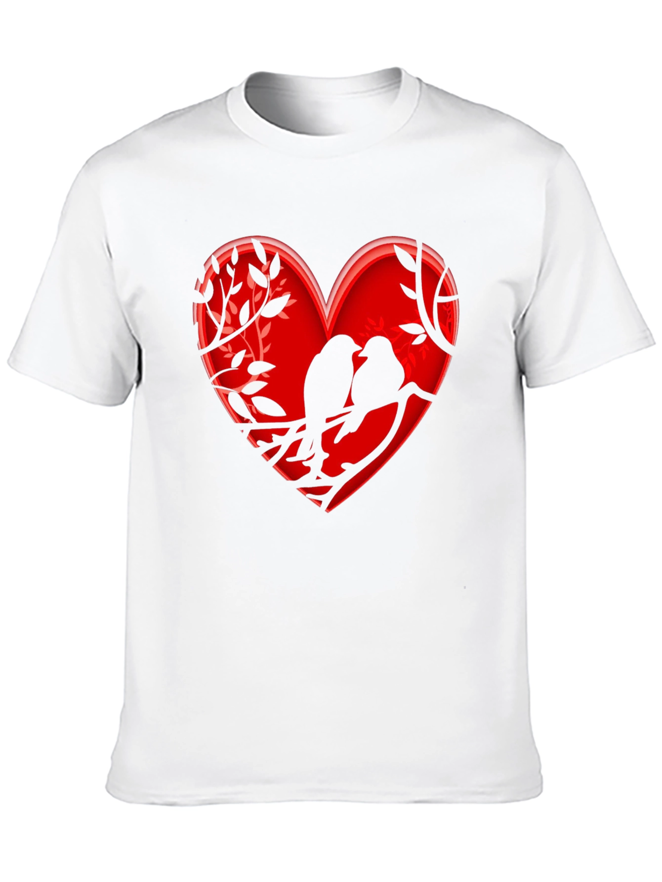 Heart Birds T-Shirt - Romantic Design