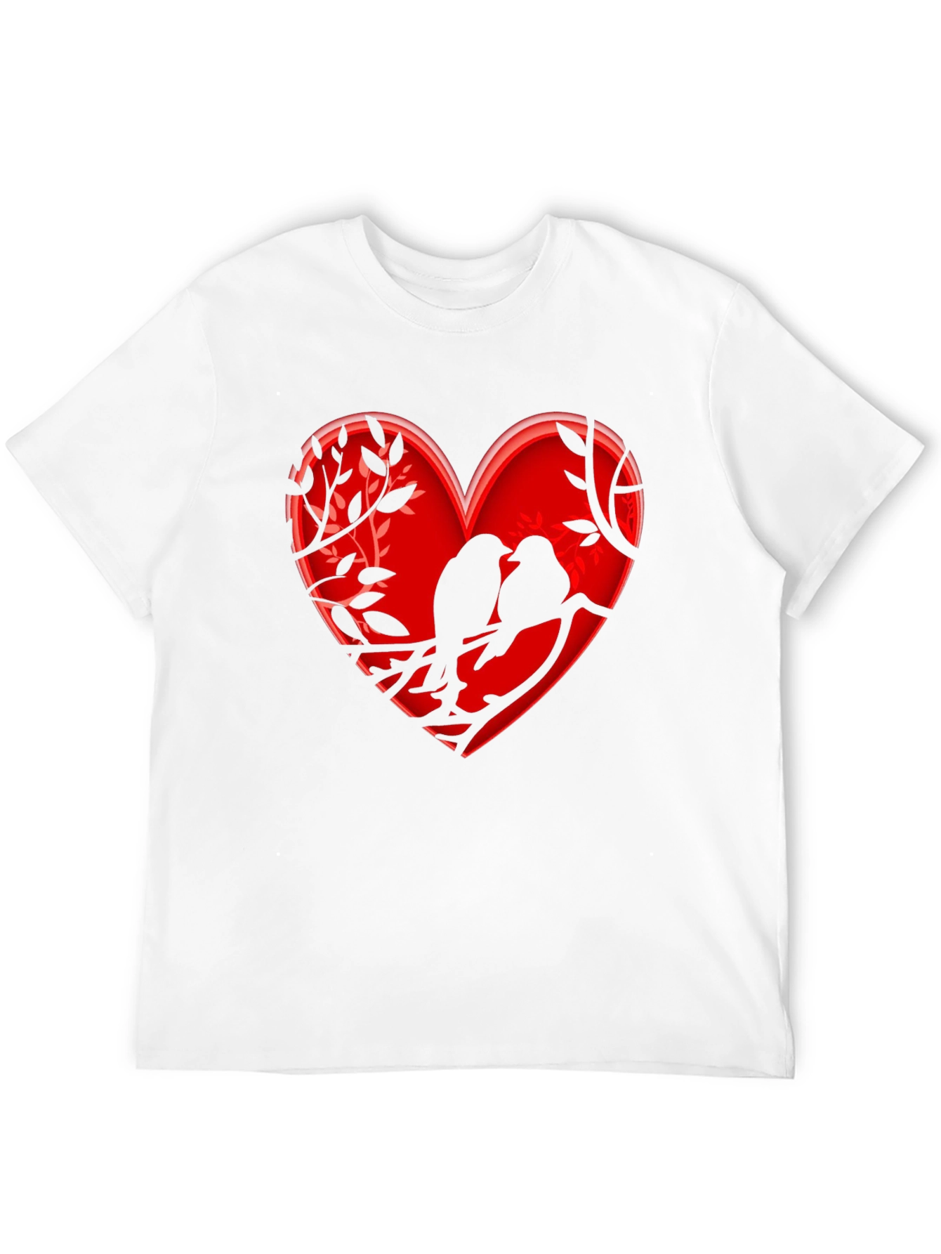 Heart Birds T-Shirt - Romantic Design