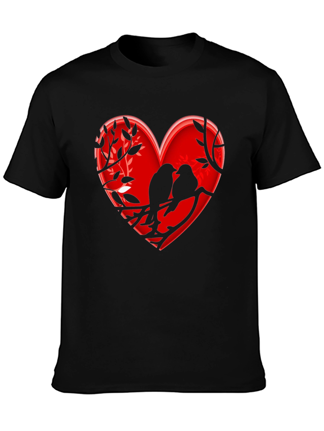 Heart Birds T-Shirt - Romantic Design