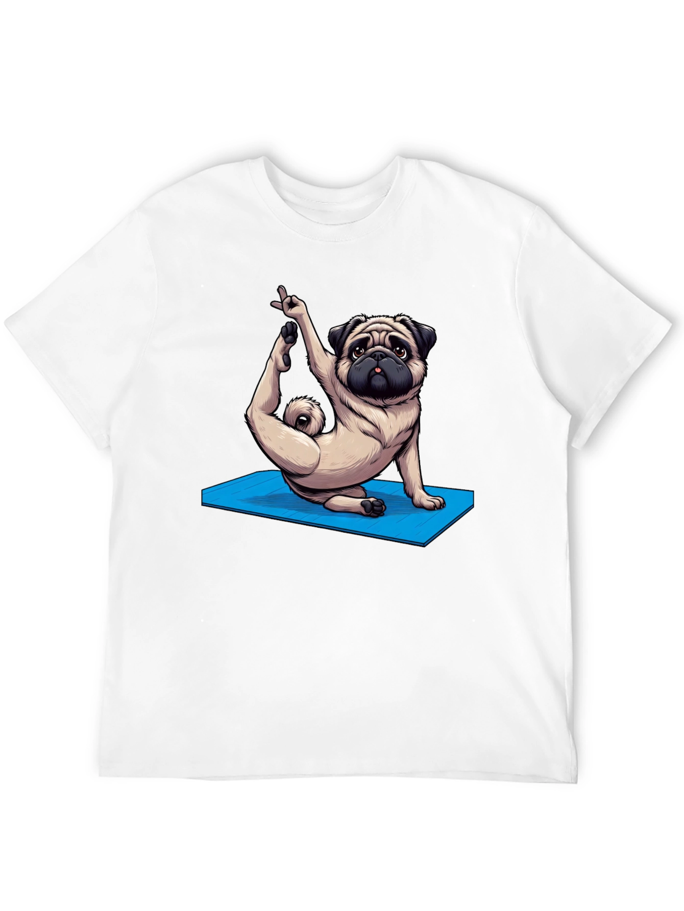 Yoga Pug Graphic Tee - Mens Black T-Shirt