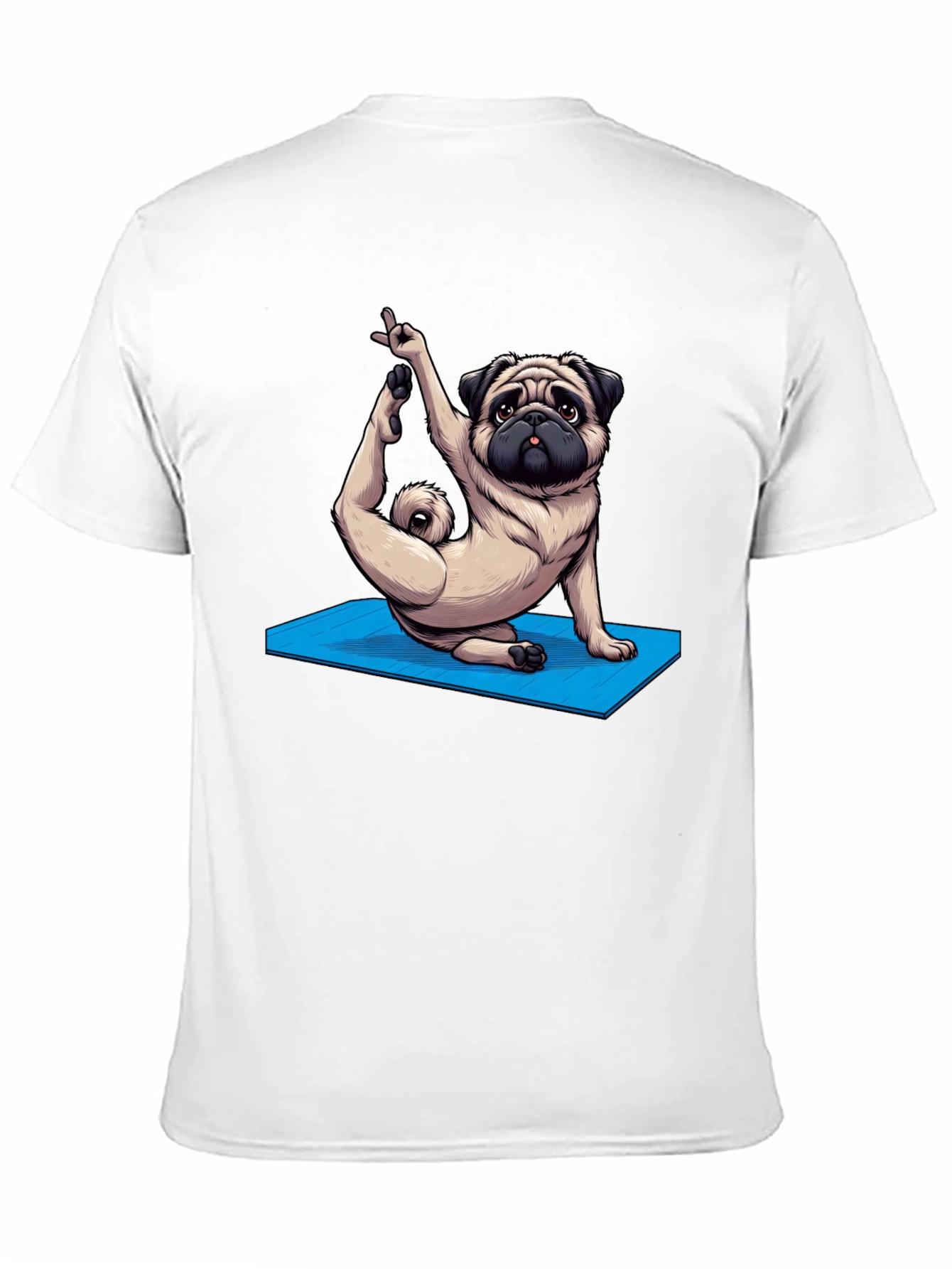 Yoga Pug Graphic Tee - Mens Black T-Shirt