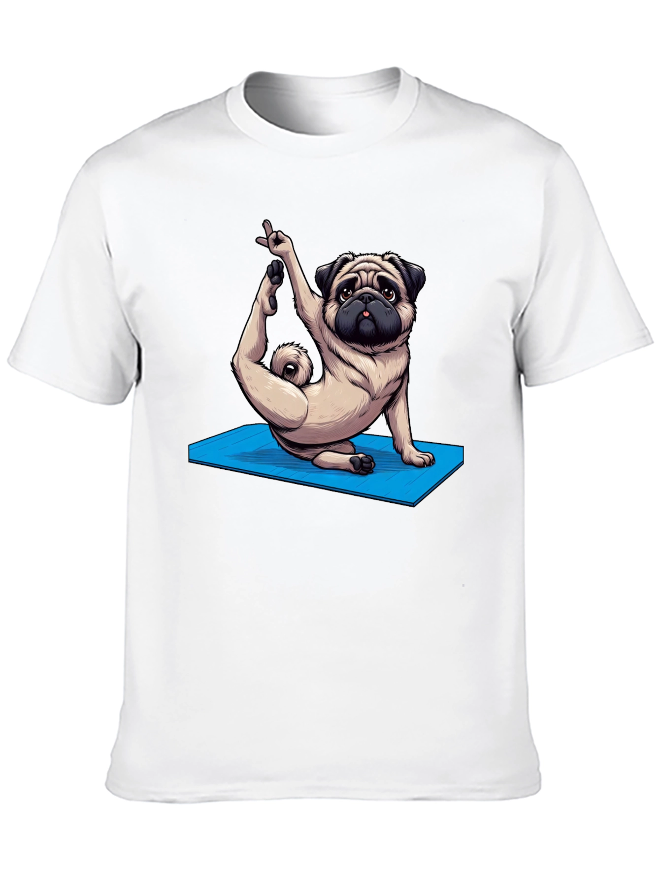 Yoga Pug Graphic Tee - Mens Black T-Shirt