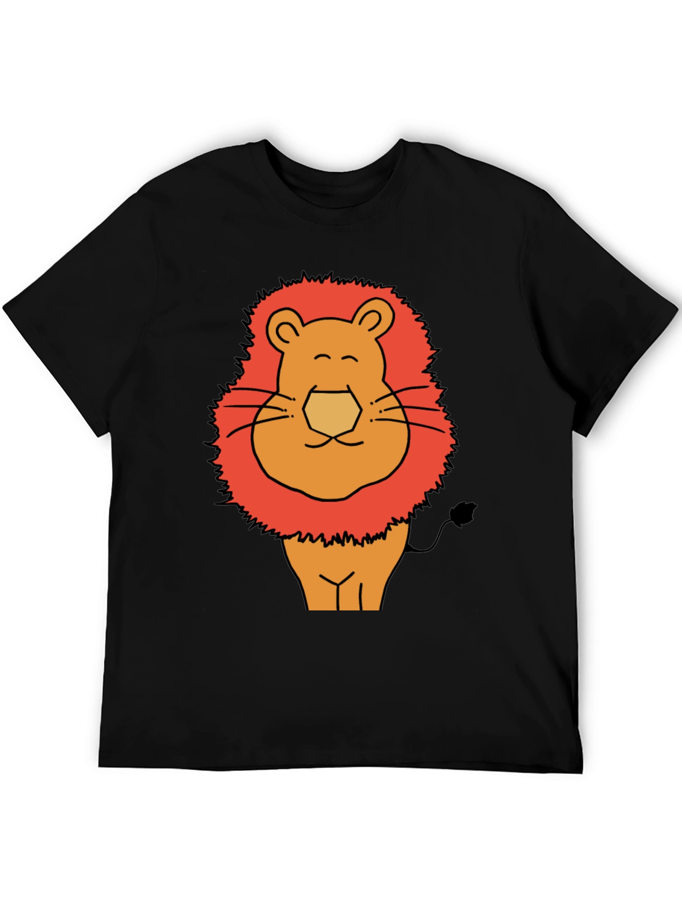 Funny Lion Graphic Tee - Mens Black T-Shirt
