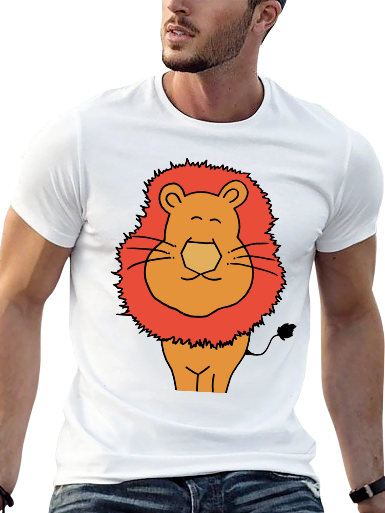 Funny Lion Graphic Tee - Mens Black T-Shirt
