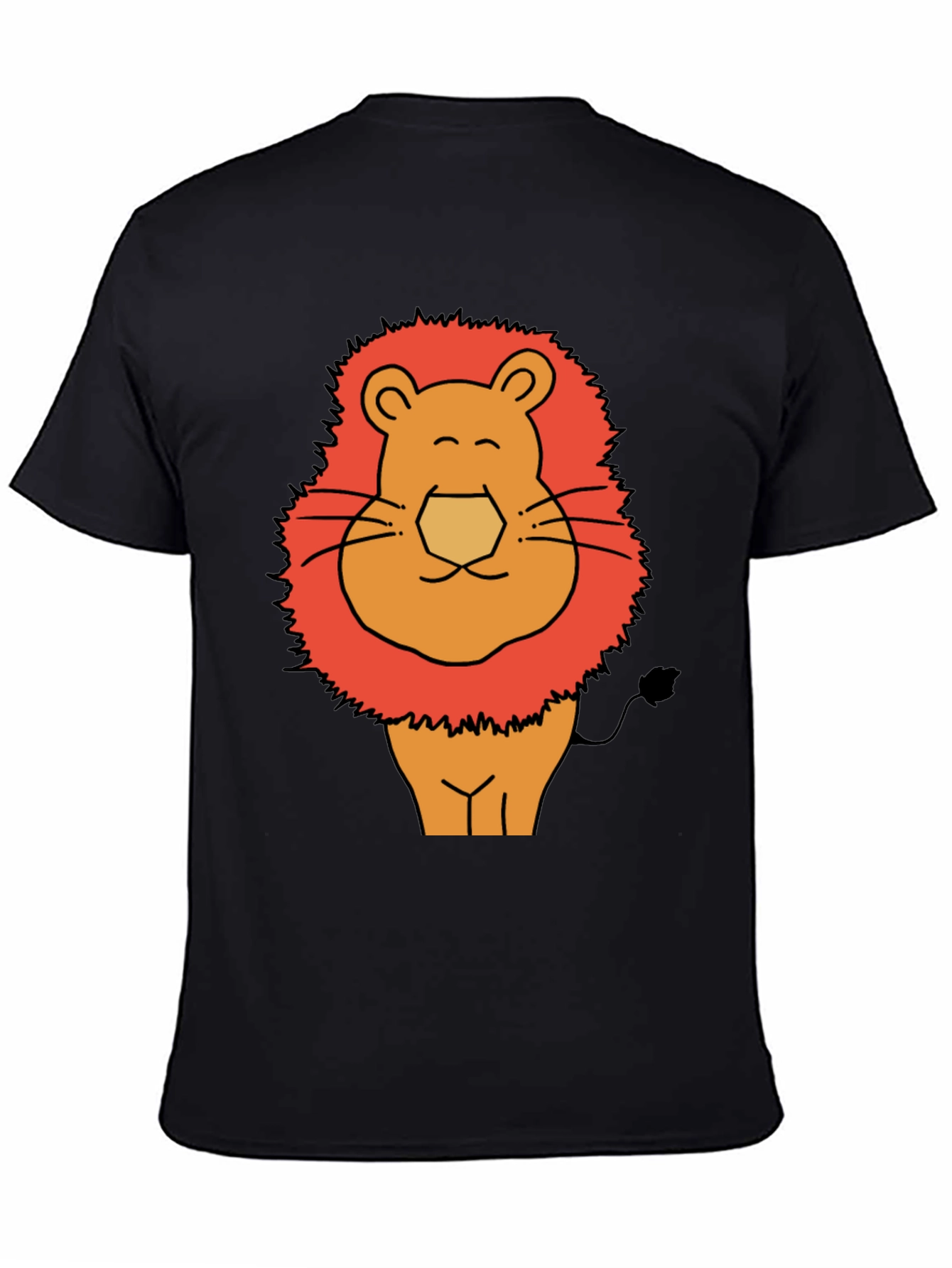 Funny Lion Graphic Tee - Mens Black T-Shirt