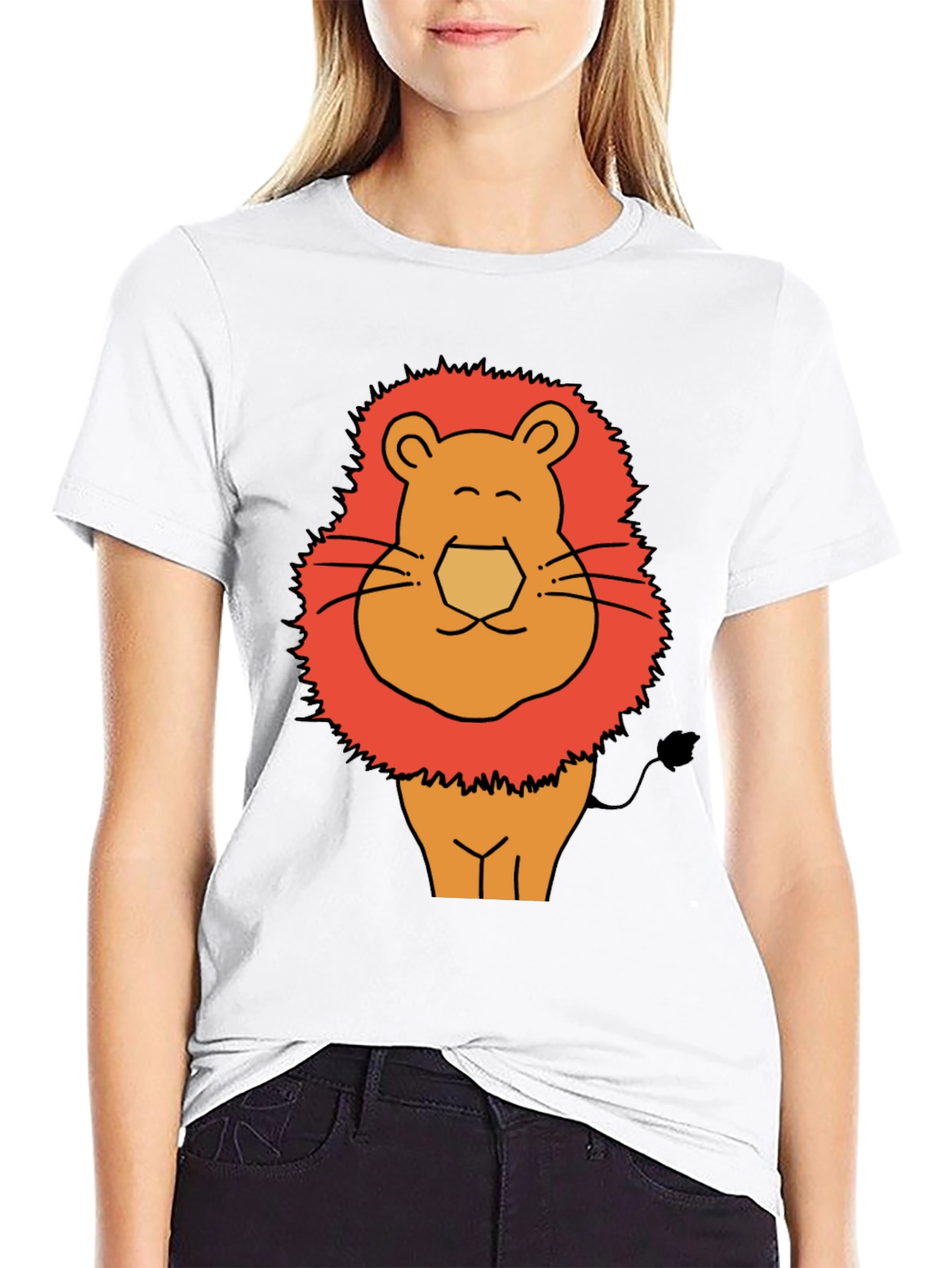 Funny Lion Graphic Tee - Mens Black T-Shirt