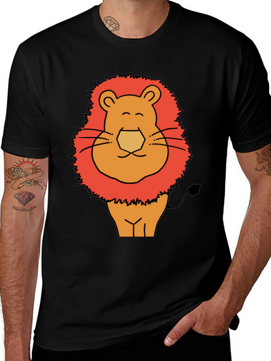 Funny Lion Graphic Tee - Mens Black T-Shirt