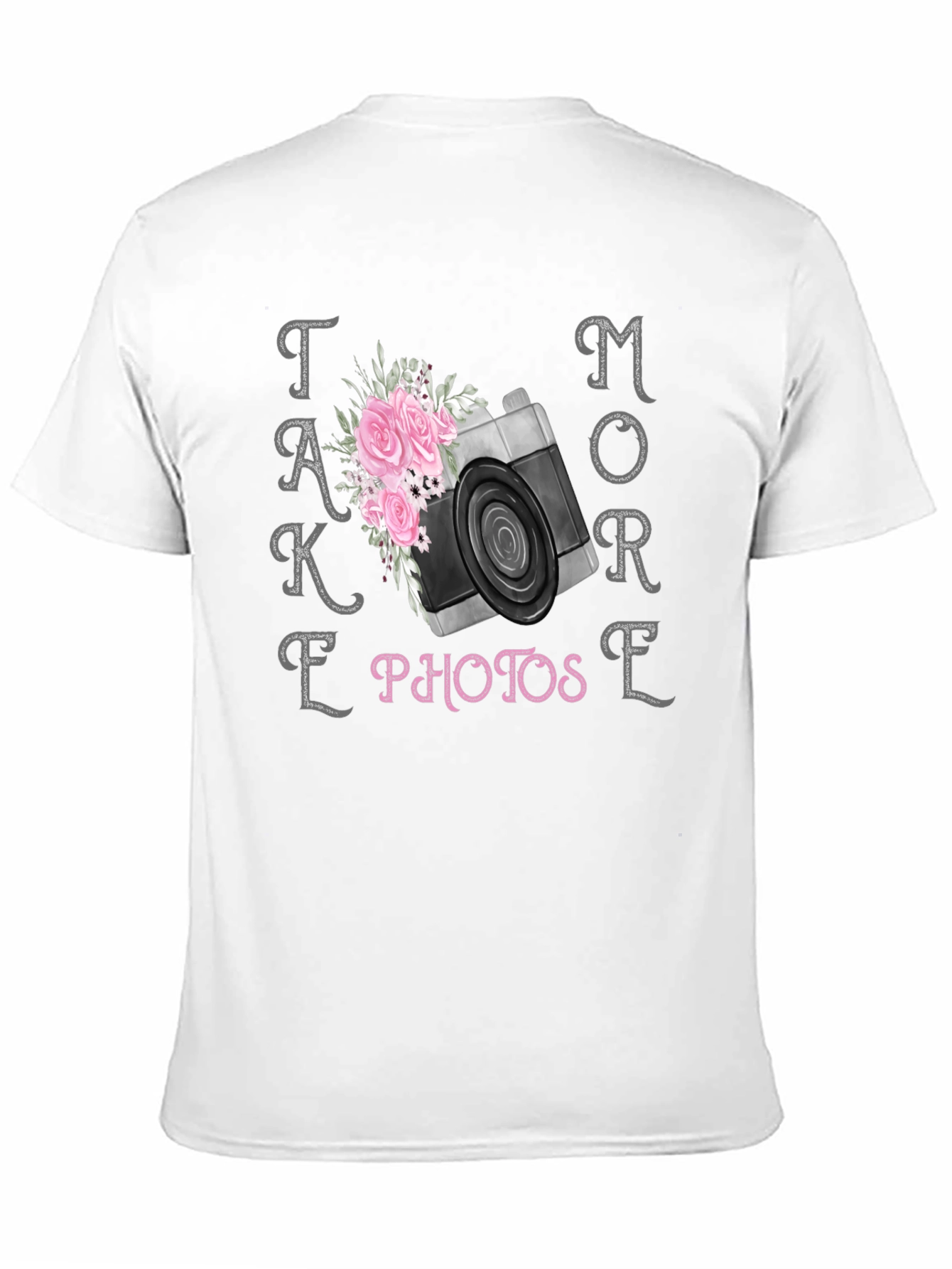 Take More Photos Floral Camera Graphic T-Shirt