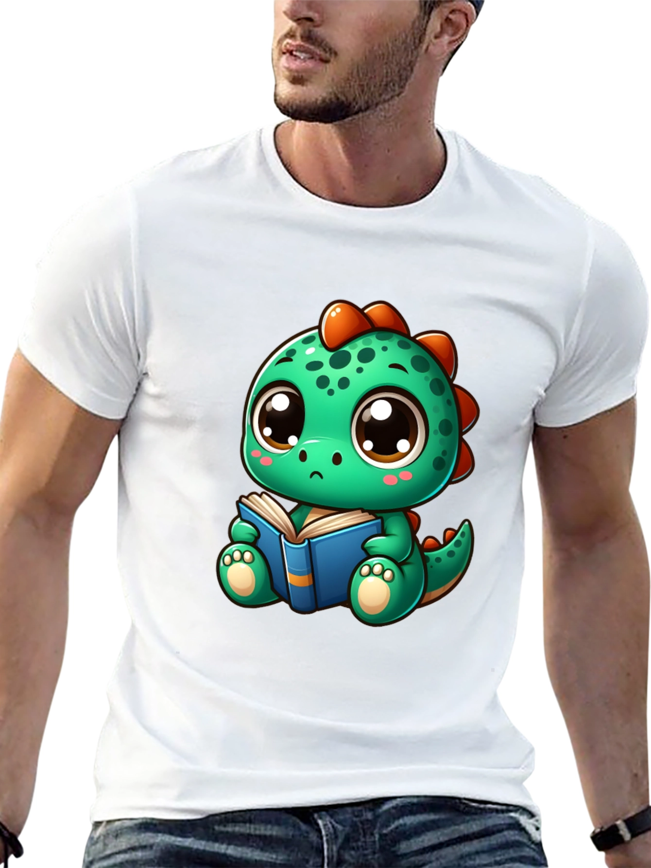 Cute Dino Reading Book T-Shirt