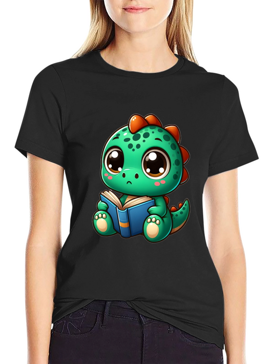 Cute Dino Reading Book T-Shirt