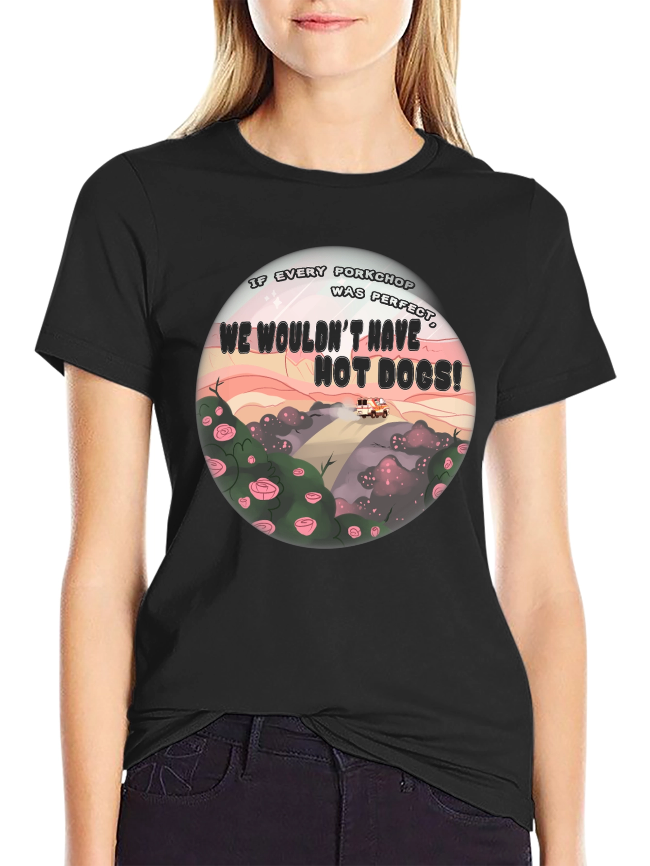 If Every Porkchop Was Perfect Black T-Shirt
