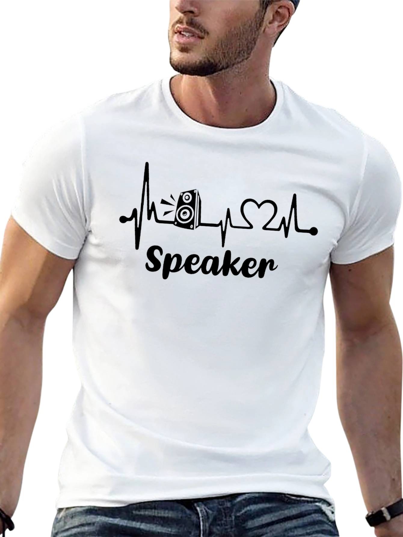 Speaker Heartbeat T-Shirt - Music Lover Tee