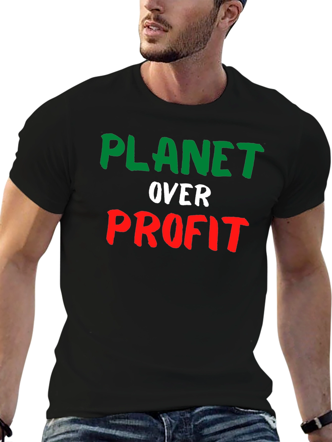 Planet Over Profit Graphic T-Shirt - Eco Friendly