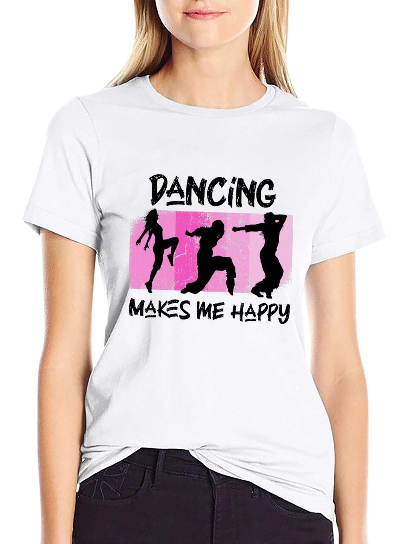 Dancing Makes Me Happy Black T-Shirt
