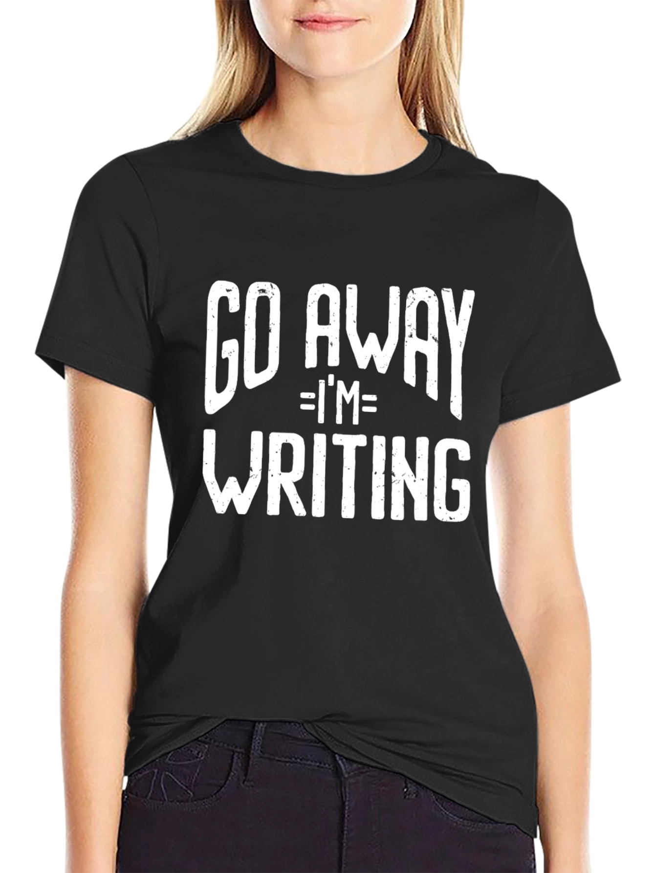 Go Away Im Writing T-Shirt - Black Graphic Tee