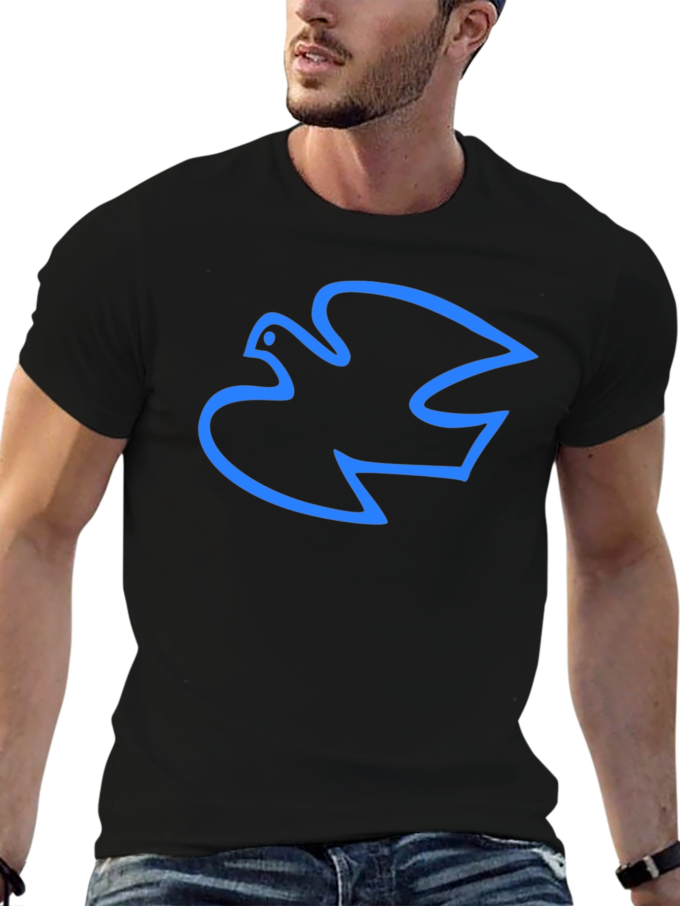 Dove Outline Graphic Black T-Shirt