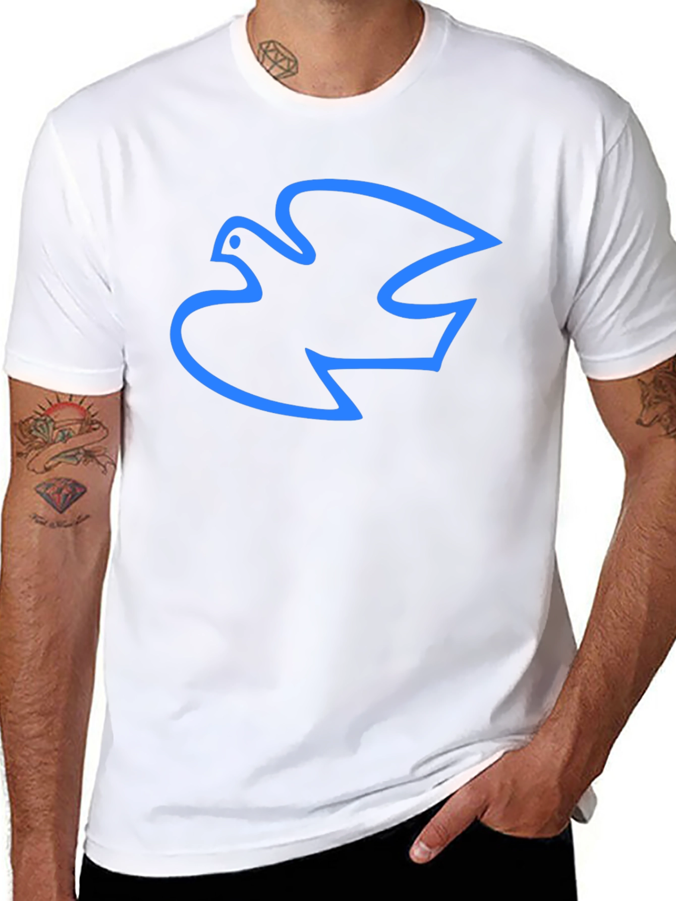 Dove Outline Graphic Black T-Shirt