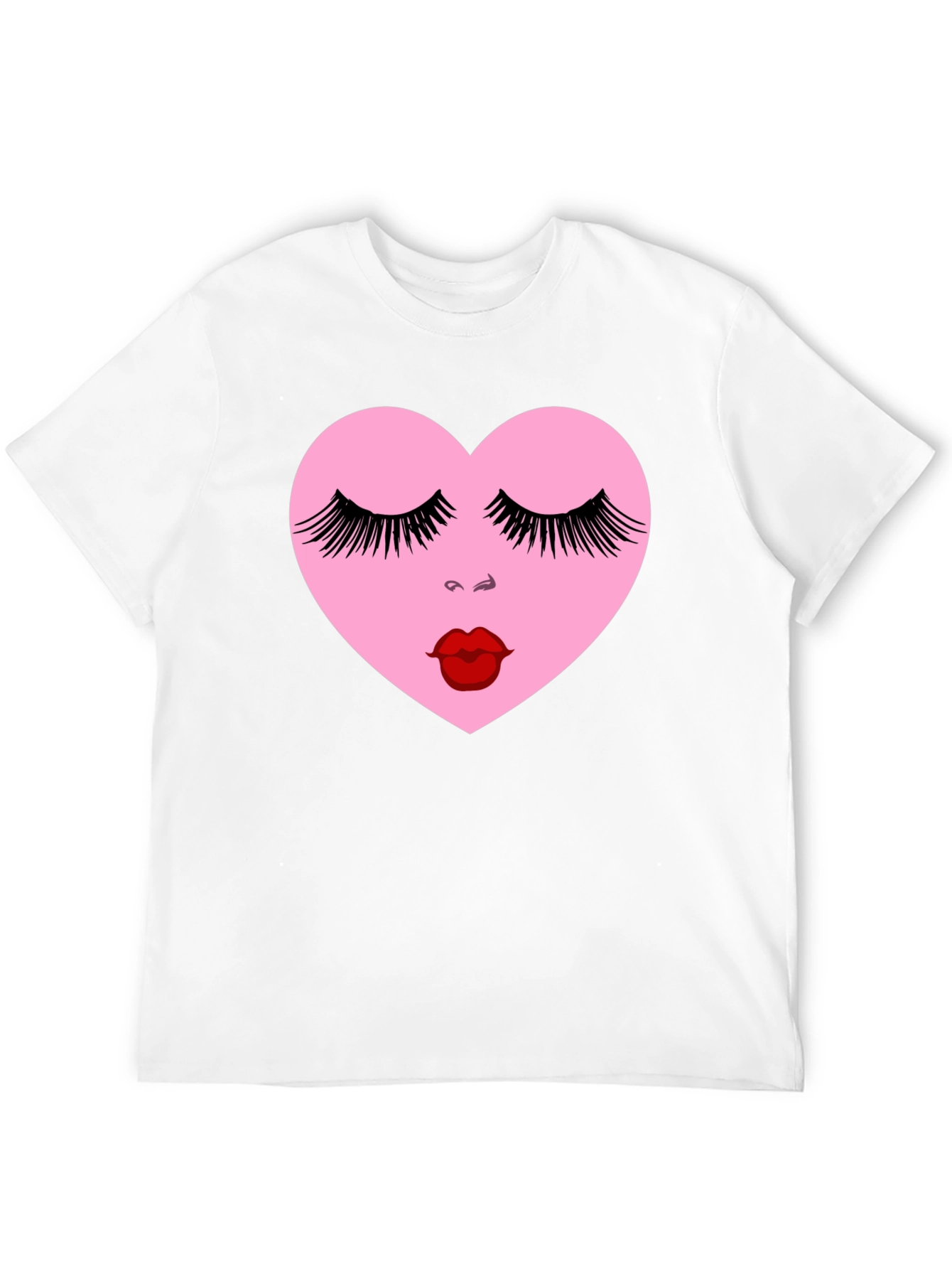Heart Face Graphic Black T-Shirt