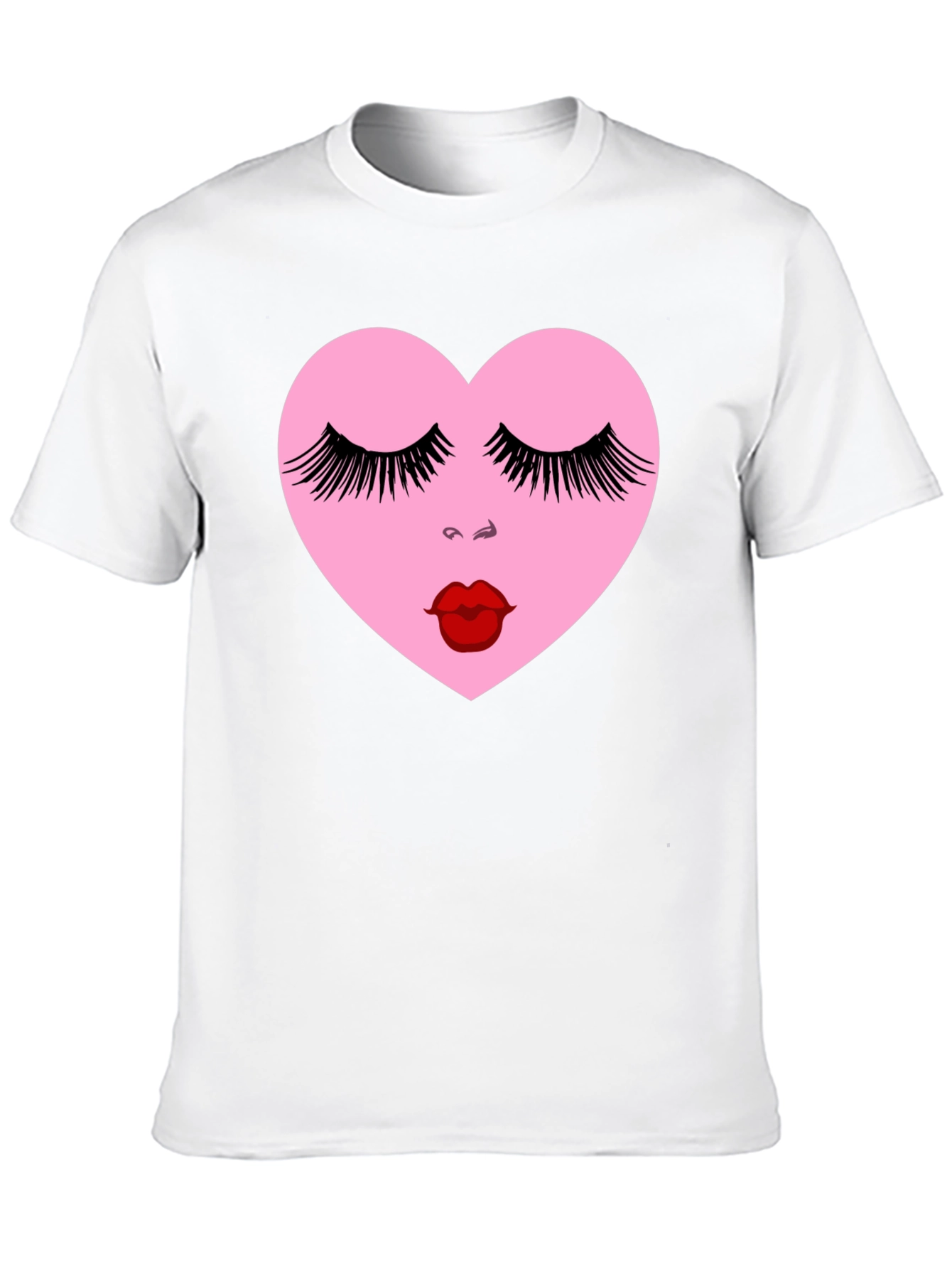 Heart Face Graphic Black T-Shirt