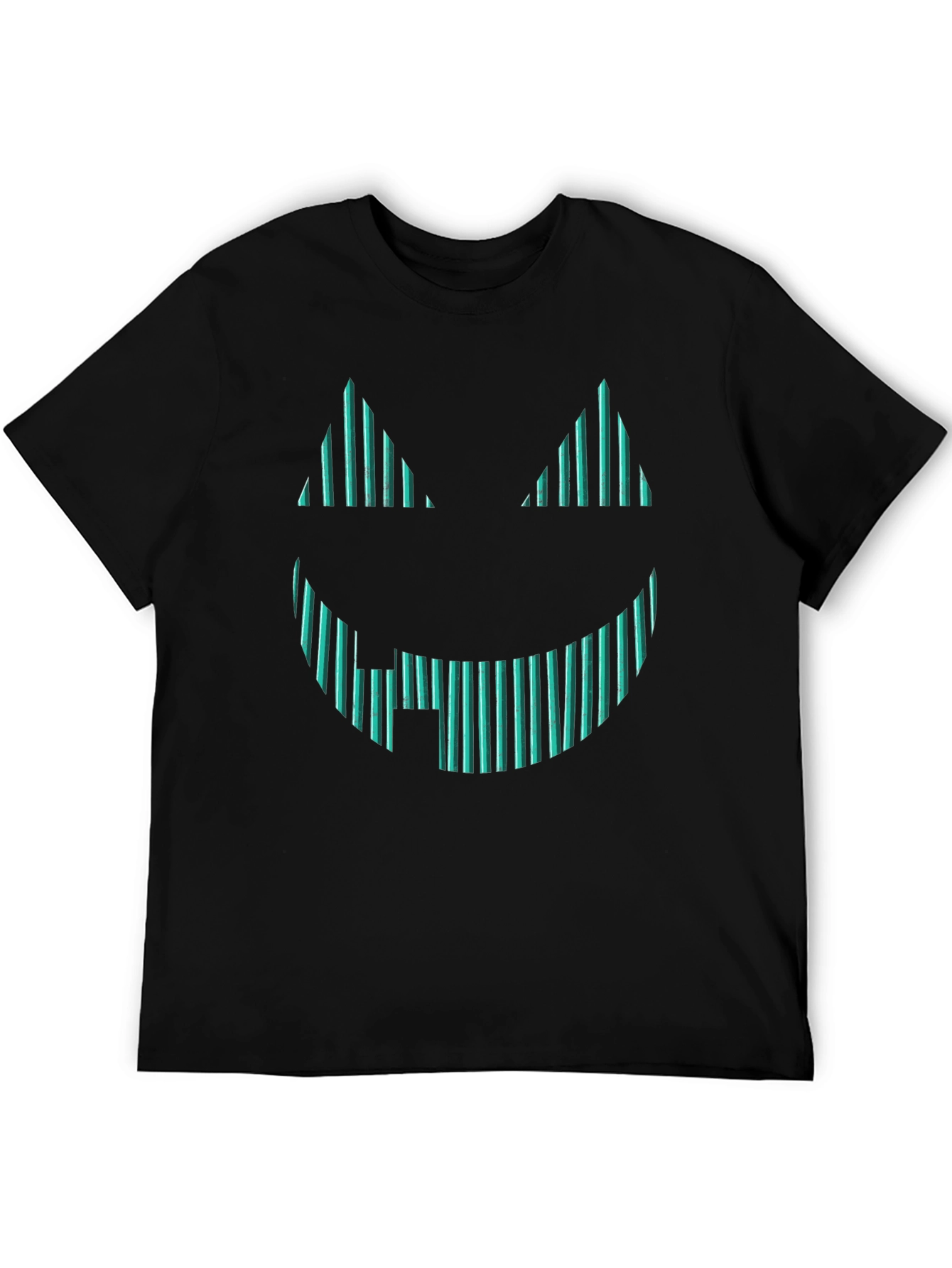 Spooky Striped Pumpkin Face Graphic Tee