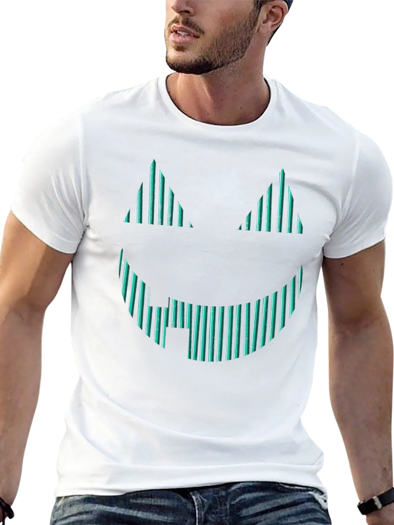 Spooky Striped Pumpkin Face Graphic Tee