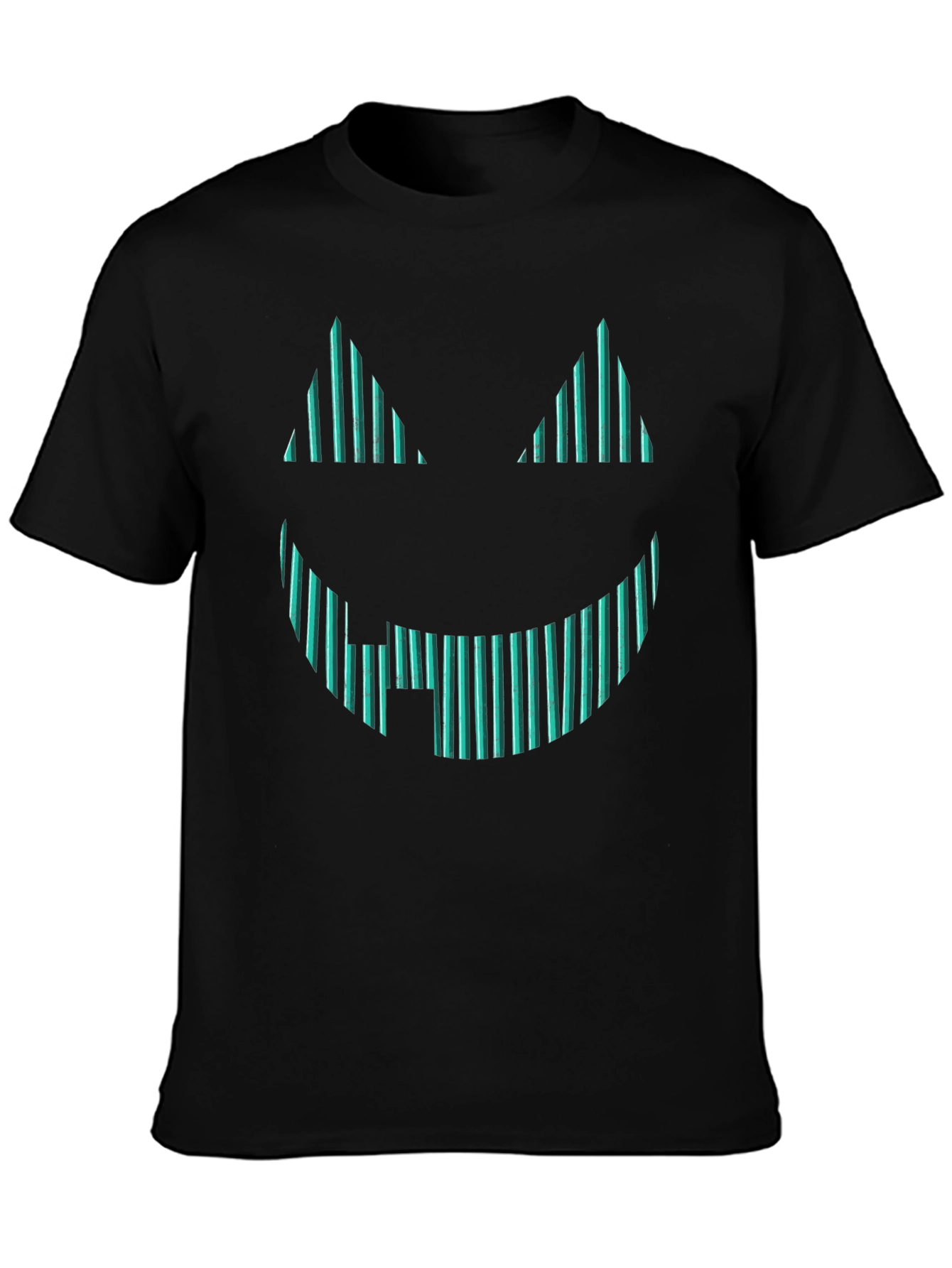 Spooky Striped Pumpkin Face Graphic Tee