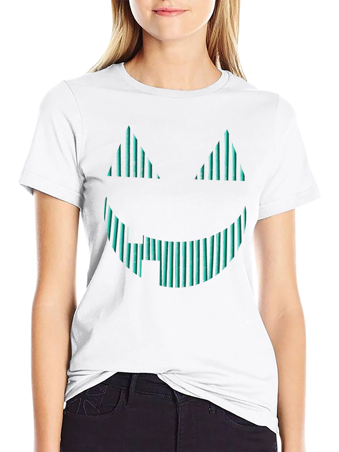 Spooky Striped Pumpkin Face Graphic Tee