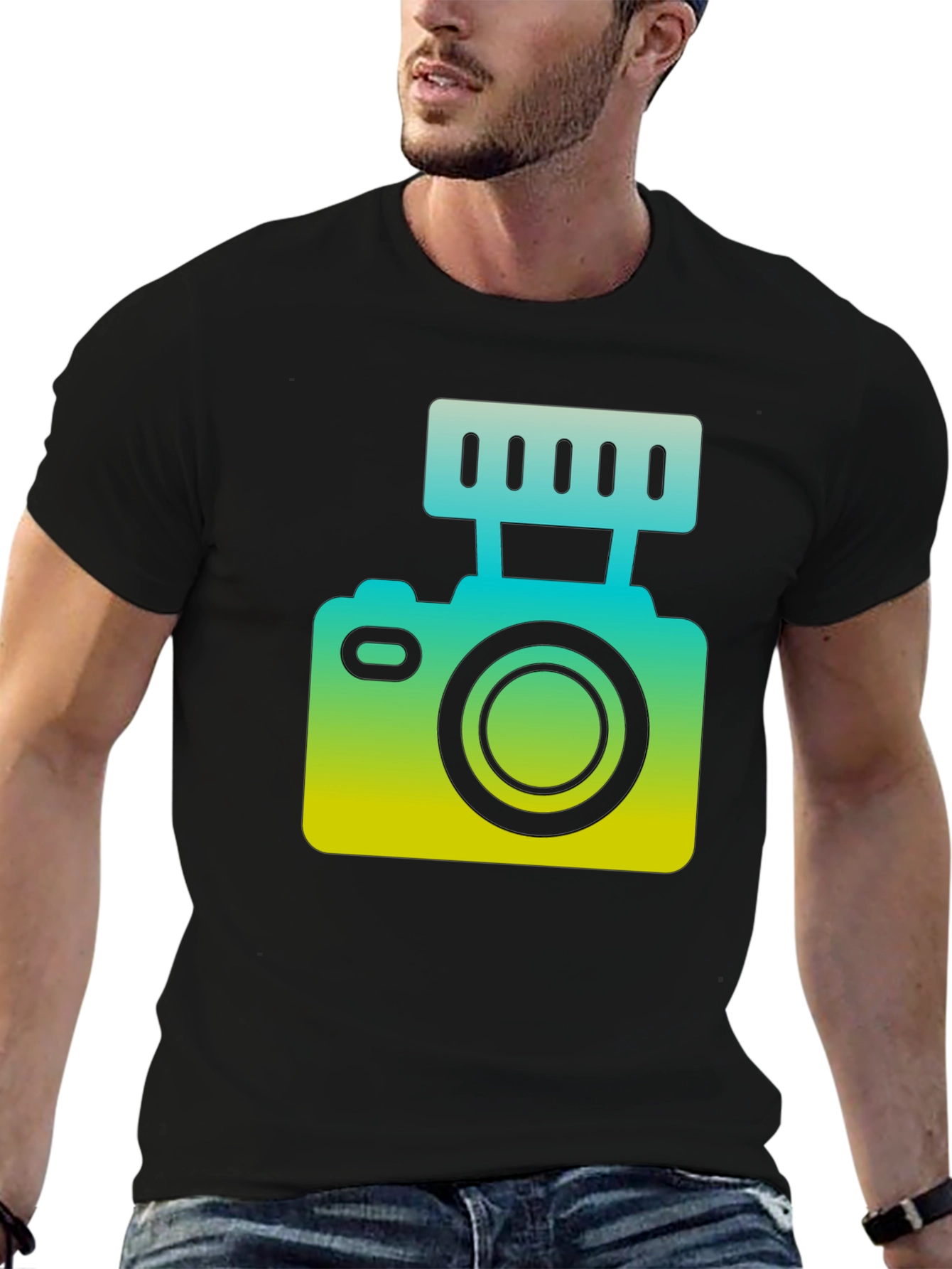 Cool Camera Graphic Tee - Black Unisex T-Shirt