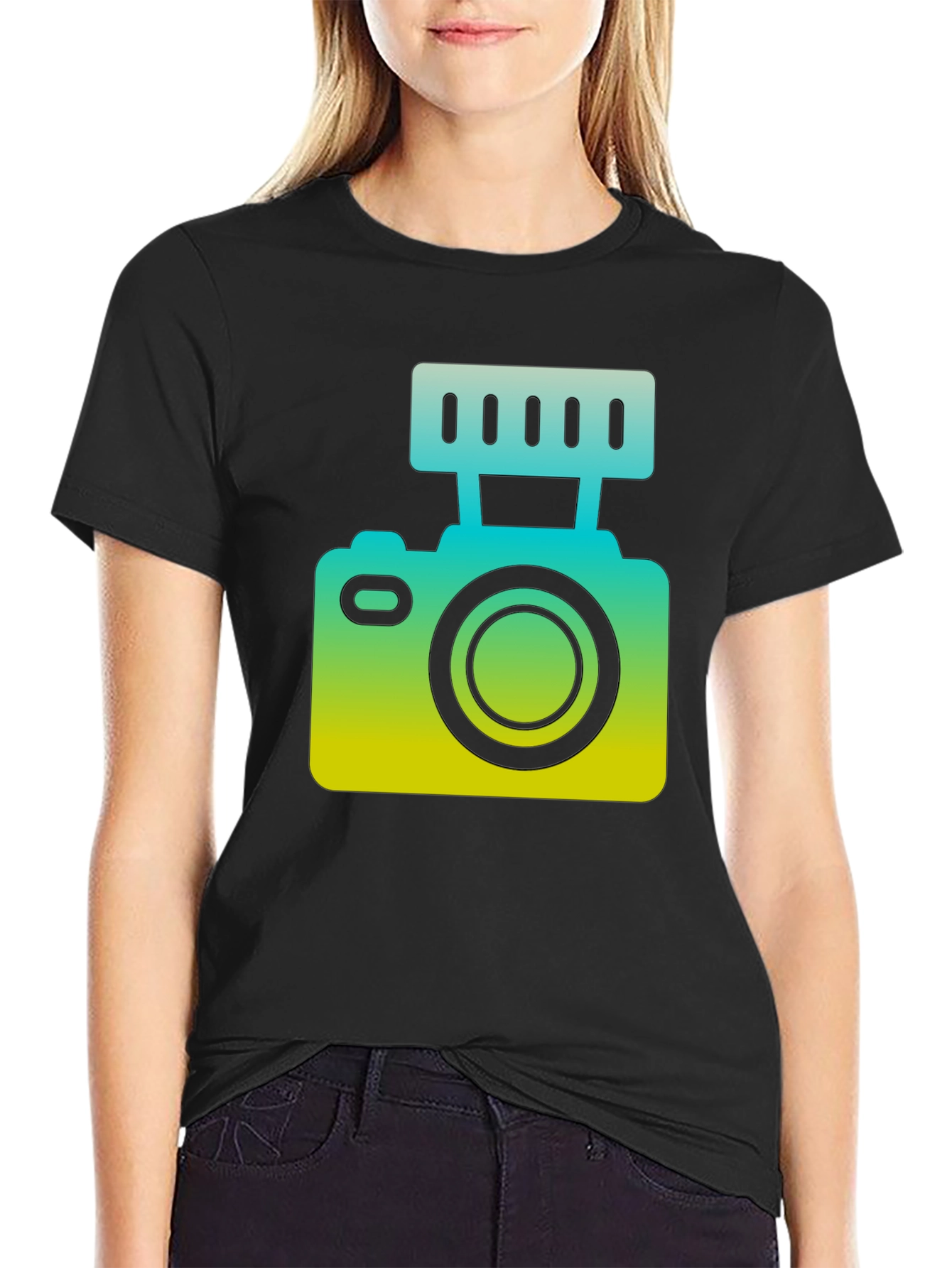 Cool Camera Graphic Tee - Black Unisex T-Shirt