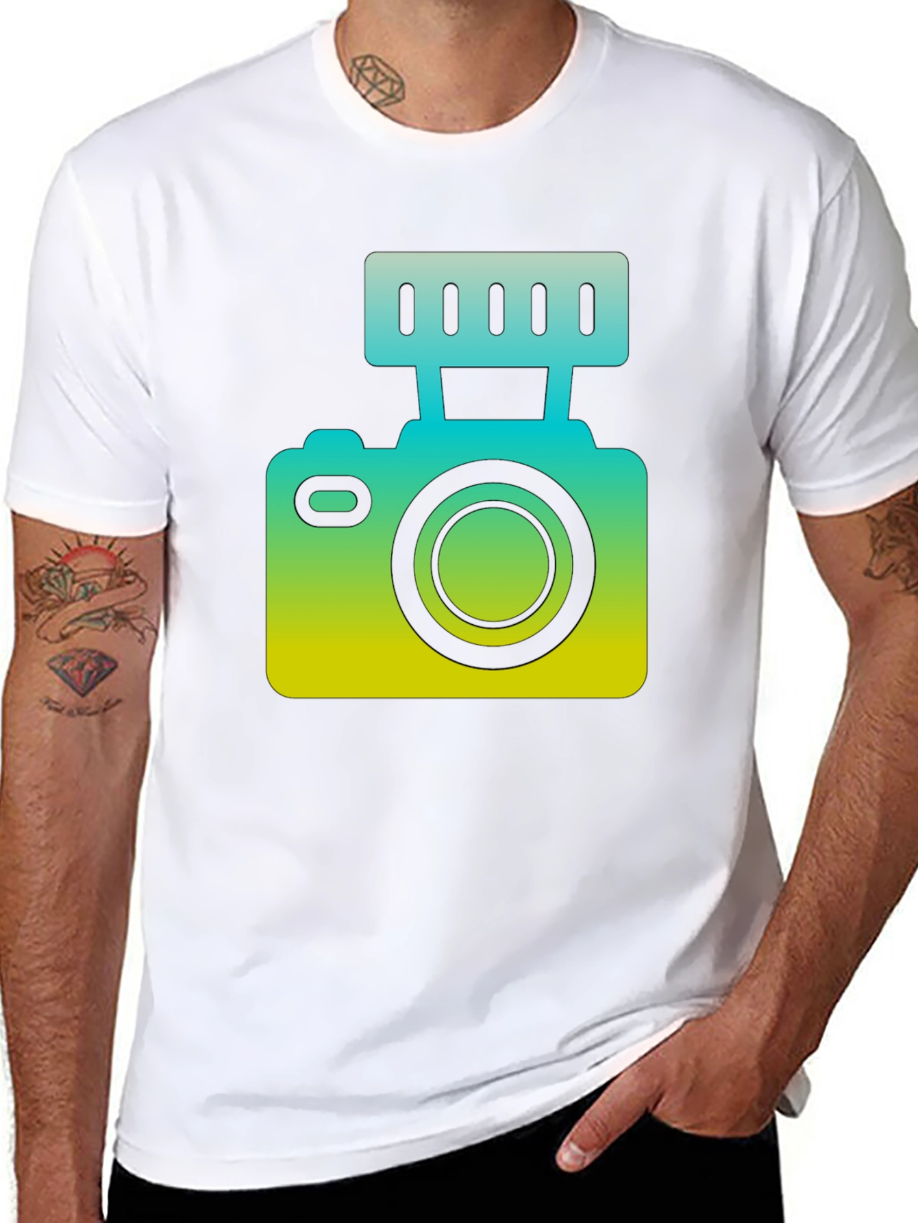 Cool Camera Graphic Tee - Black Unisex T-Shirt
