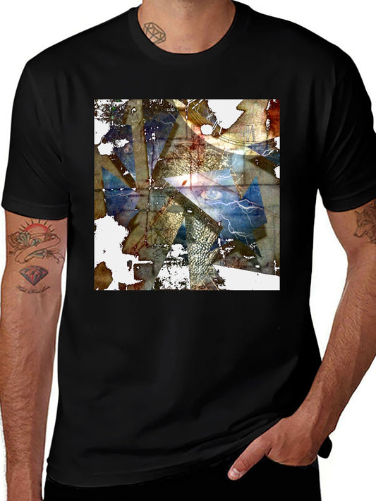 Abstract Eye Graphic Black T-Shirt
