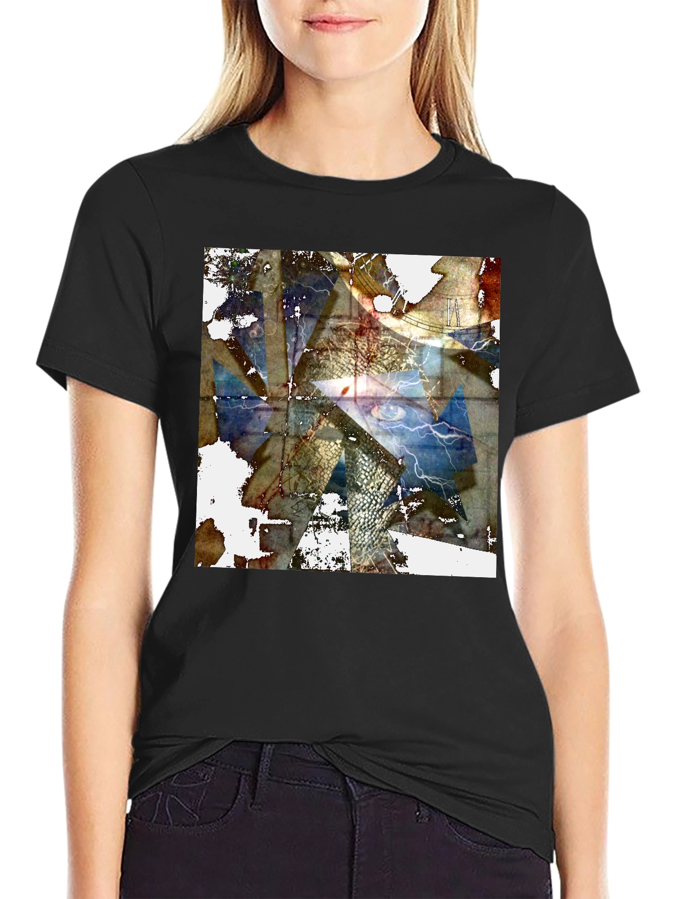 Abstract Eye Graphic Black T-Shirt
