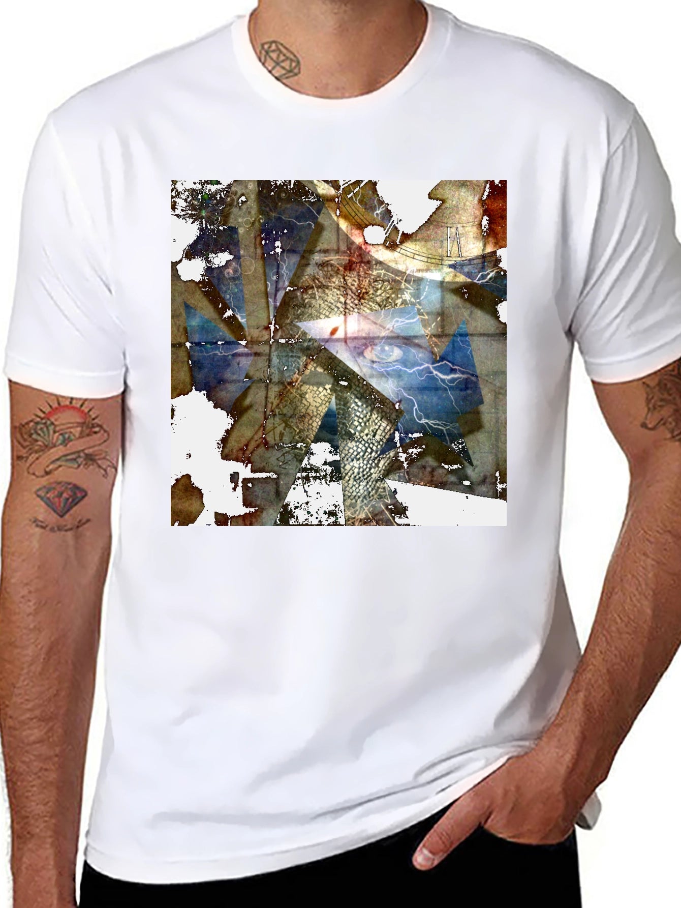 Abstract Eye Graphic Black T-Shirt