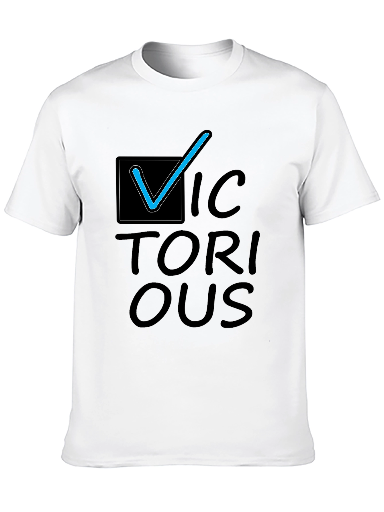 Victorious Graphic Tee - Black Cotton Casual T-Shirt