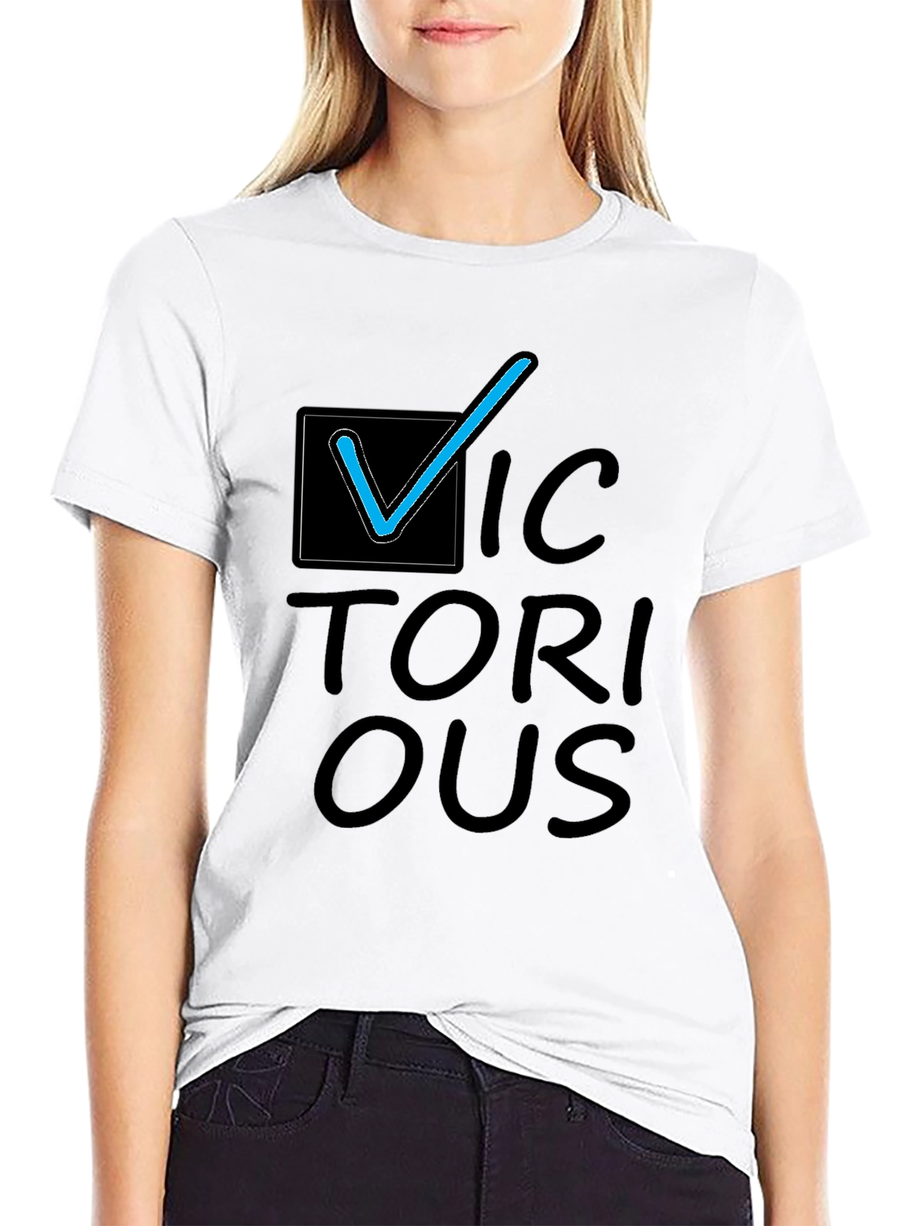 Victorious Graphic Tee - Black Cotton Casual T-Shirt
