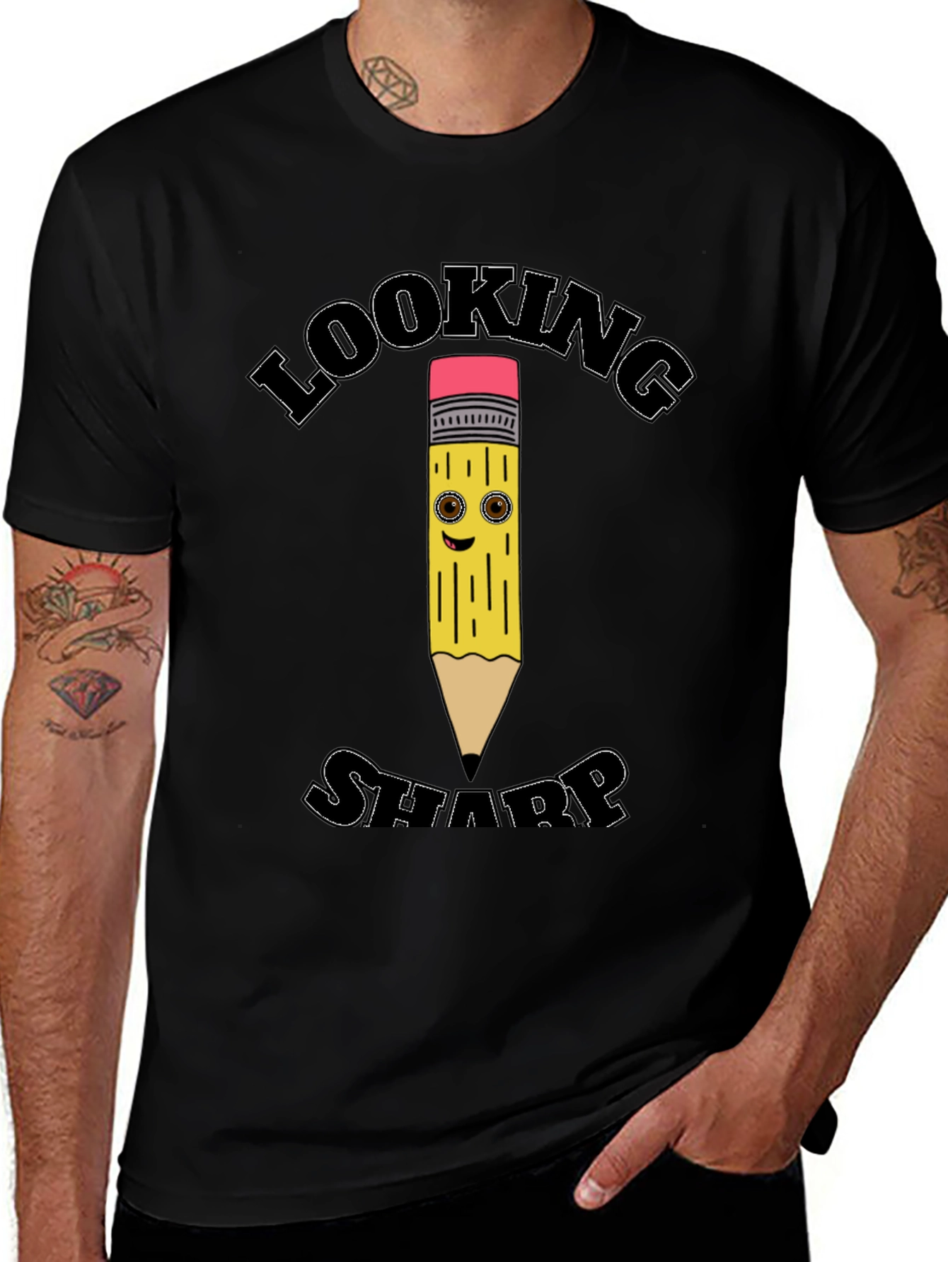 Looking Sharp Pencil Graphic Tee - Cool Design