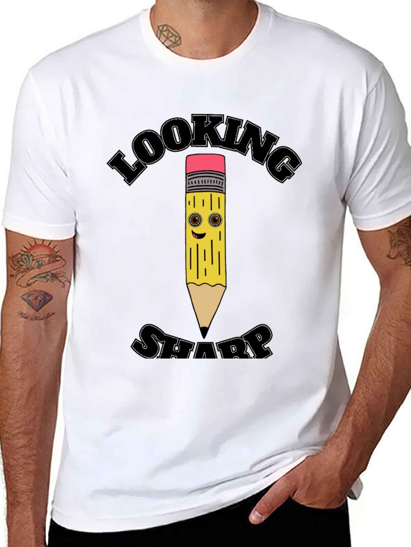 Looking Sharp Pencil Graphic Tee - Cool Design