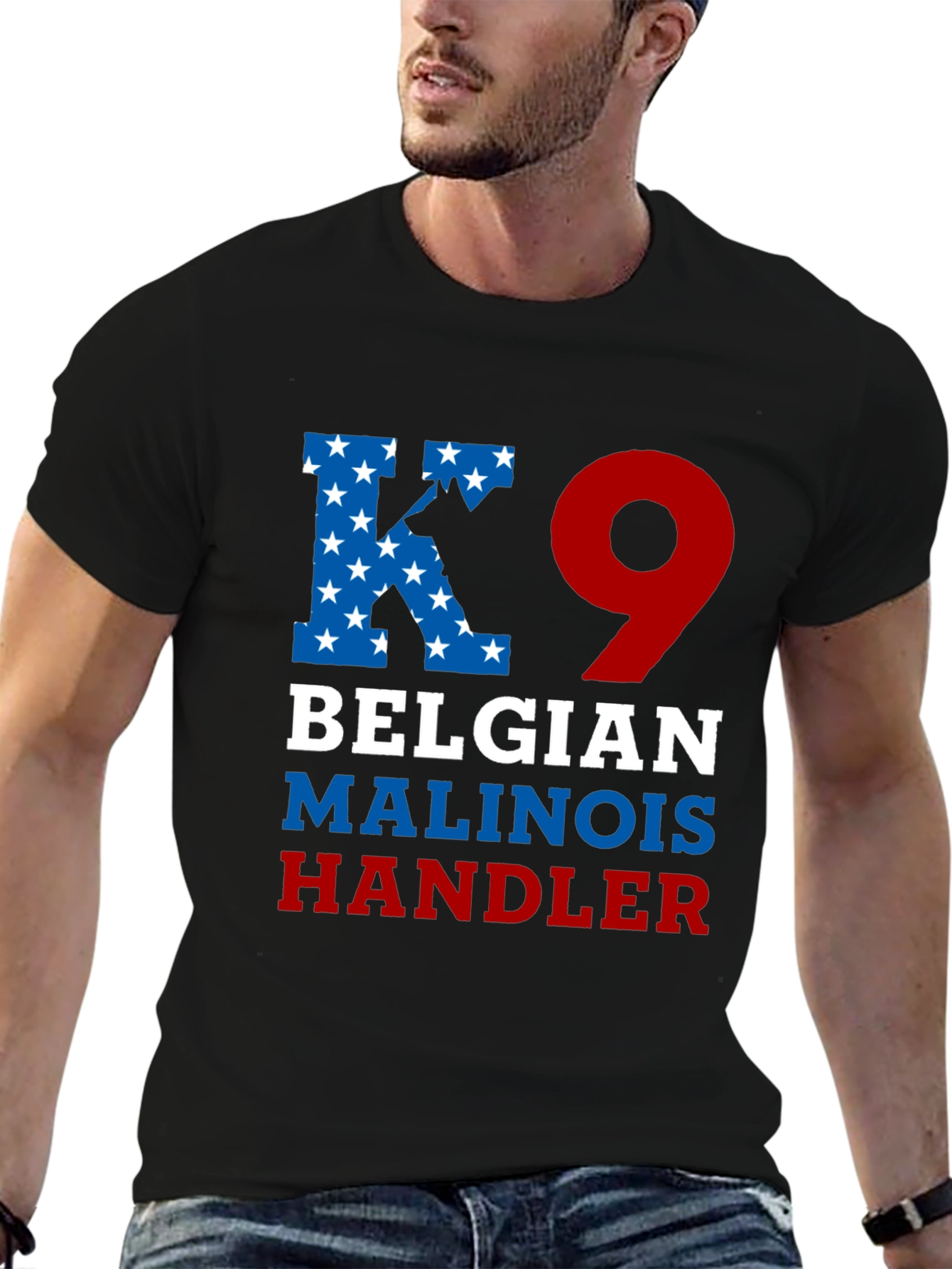 K9 Belgian Malinois Handler Graphic T-Shirt
