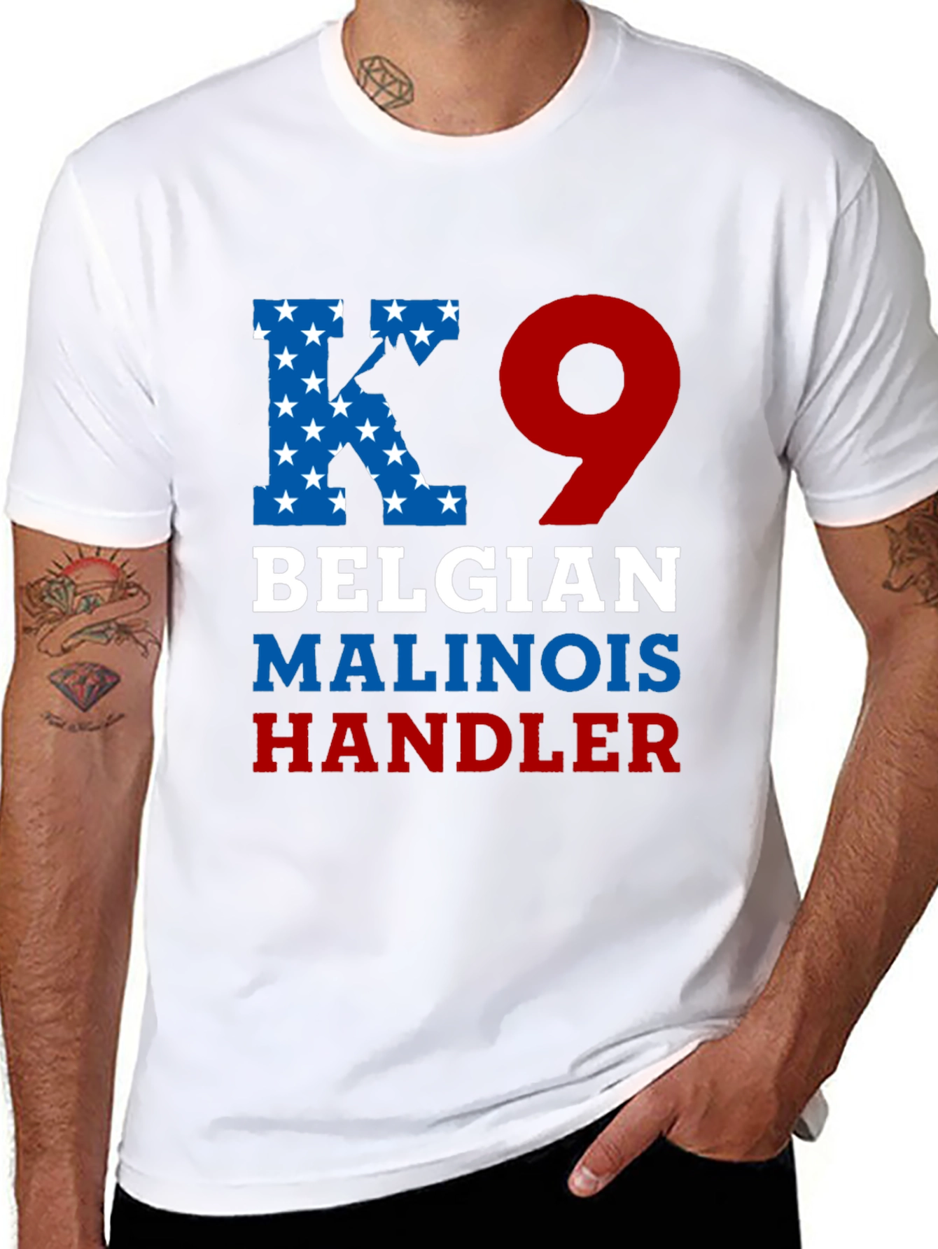 K9 Belgian Malinois Handler Graphic T-Shirt